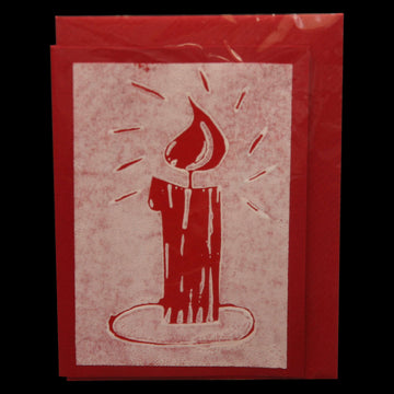Billets Linoldruck mit "Kerze" klein